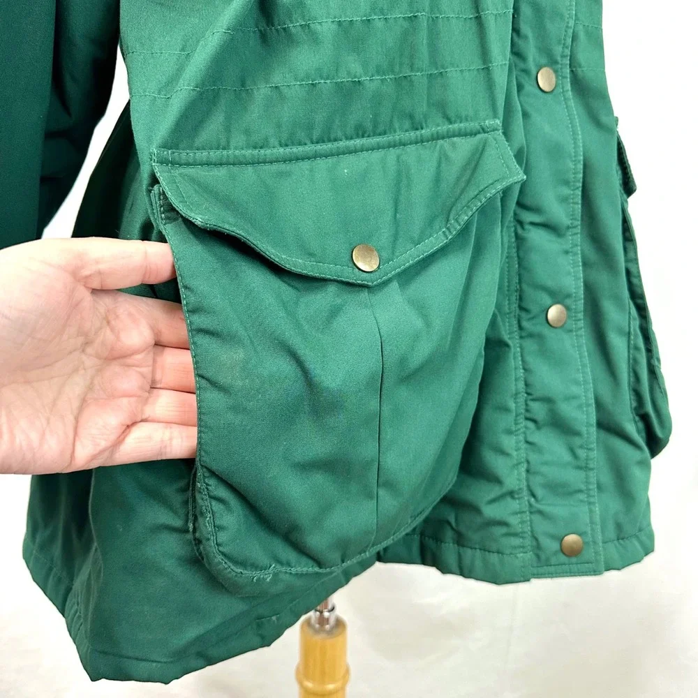 CABIN CREEK Vintage‎ Green Corduroy Collar Barn Jacket Chore Coat Women's M